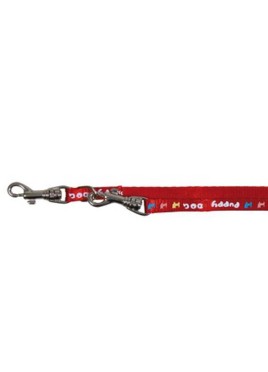 Trixie Puppy Collar with Lead Nylon with motif print red